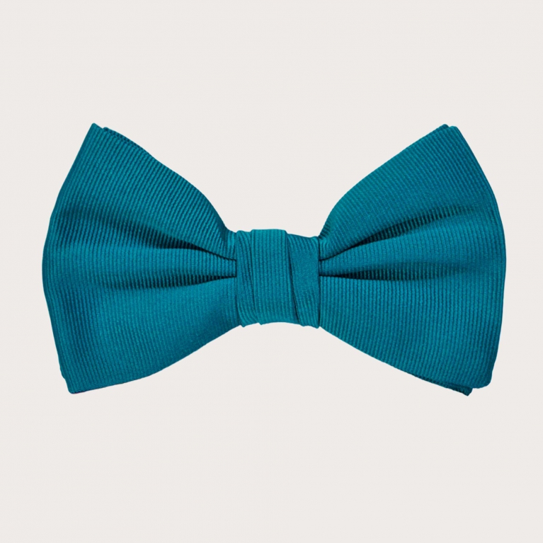Petroleum blue silk bow tie