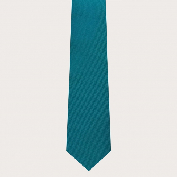 Petrol green necktie in pure silk