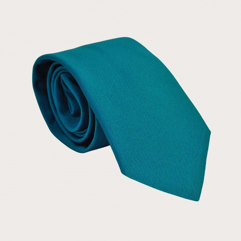 Cravatta verde petrolio in seta jacquard