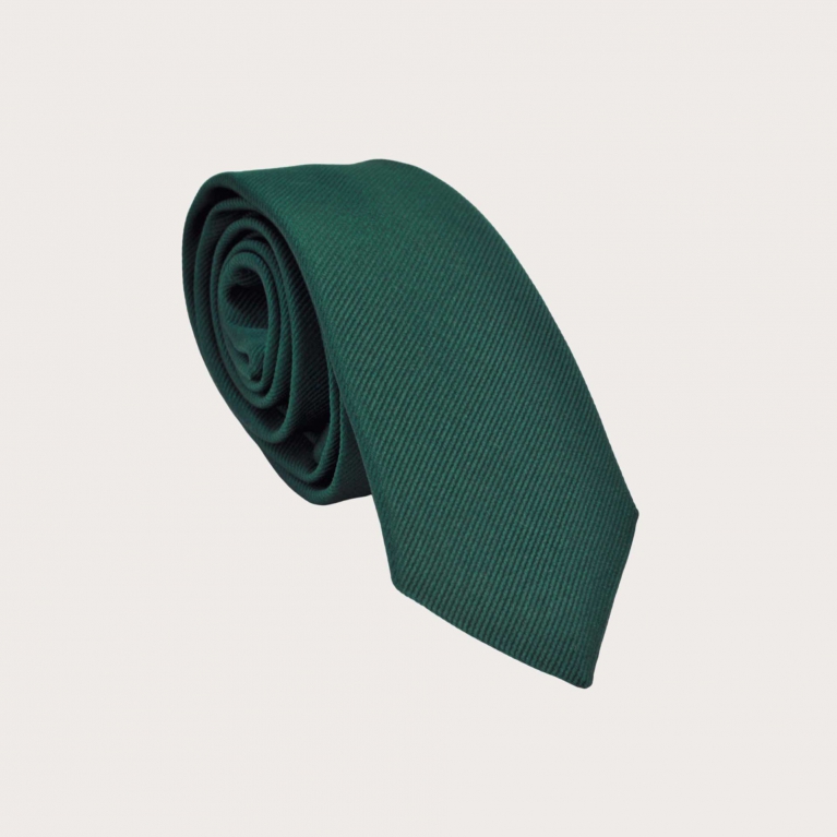 Green thin silk necktie