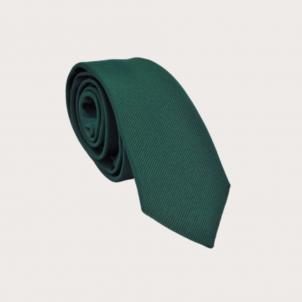 Cravatta stretta verde in seta