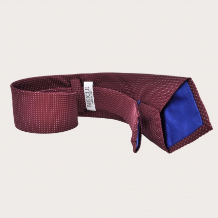 Men's burgundy dotted necktie in silk