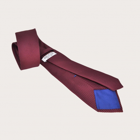 BRUCLE Men's burgundy dotted necktie in silk