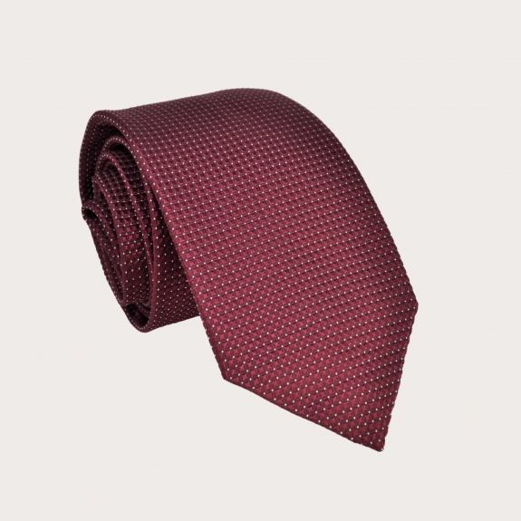 BRUCLE Men's burgundy dotted necktie in silk