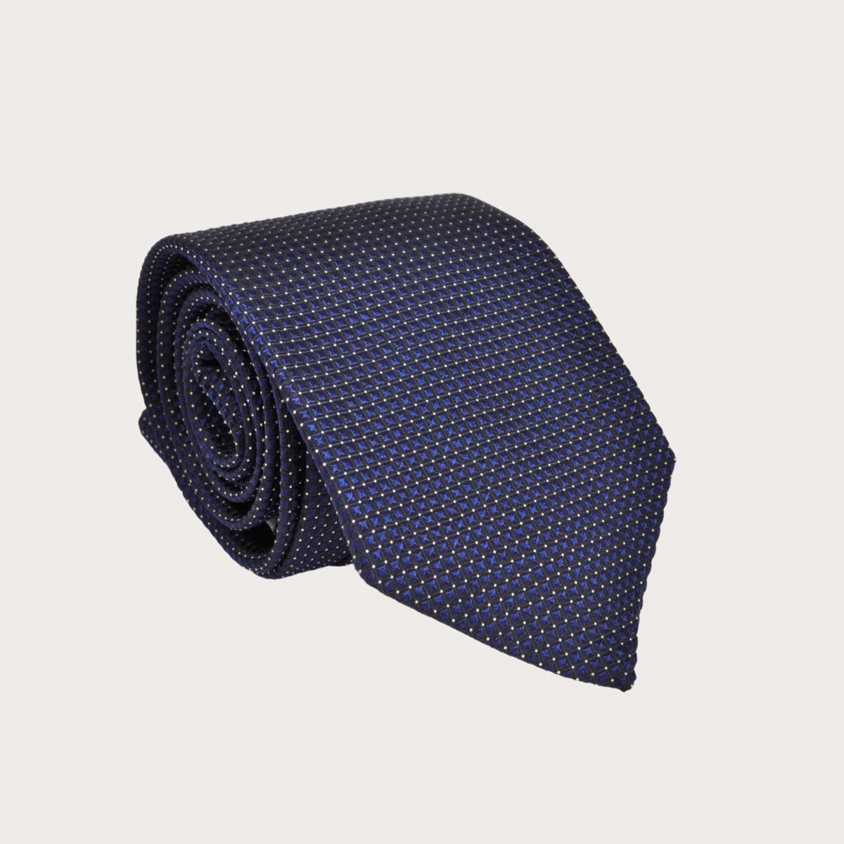 BRUCLE Cravatta in seta blu puntaspillo