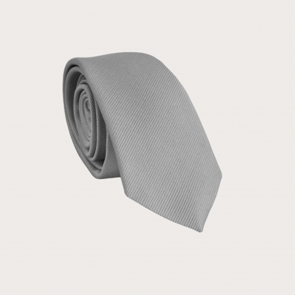 Grey thin silk neck tie