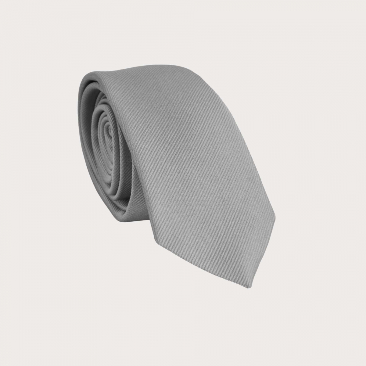 Cravatta stretta grigia in seta