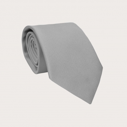 Grey silk necktie