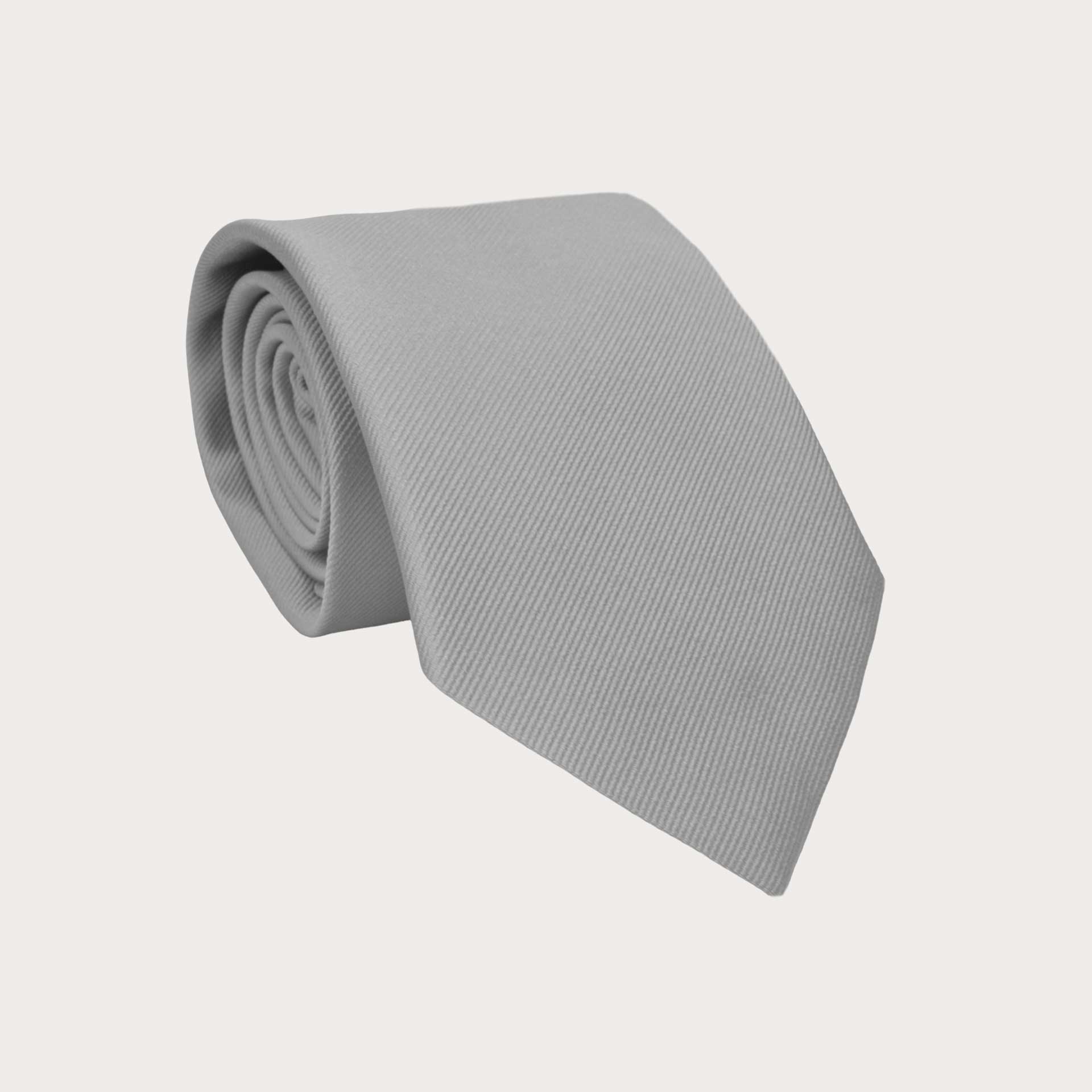 BRUCLE Grey silk necktie