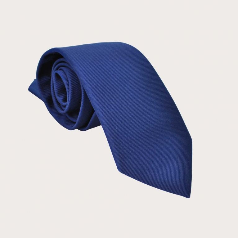 Blue silk necktie