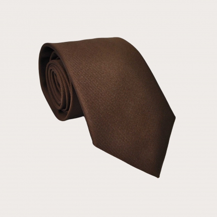Corbata de seda marrón