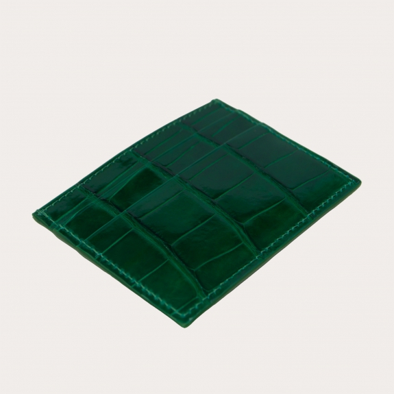 Tarjetero de caimán verde