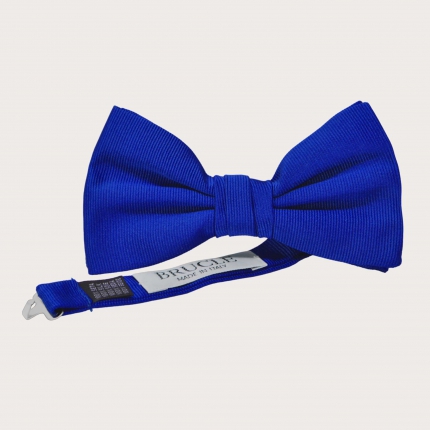 Silk bow tie for men, royal blue