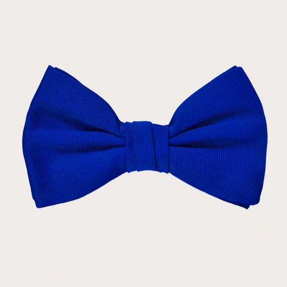 BRUCLE Silk bow tie for men, royal blue