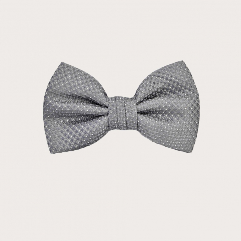 Proper polka dots grey bow tie for child or boy