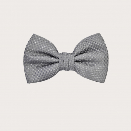 Pajarita niño o adolescente gris con lunares