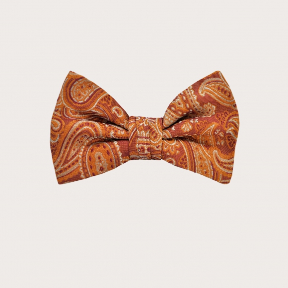 Orange Paisley Bow Tie for Child or Teenager