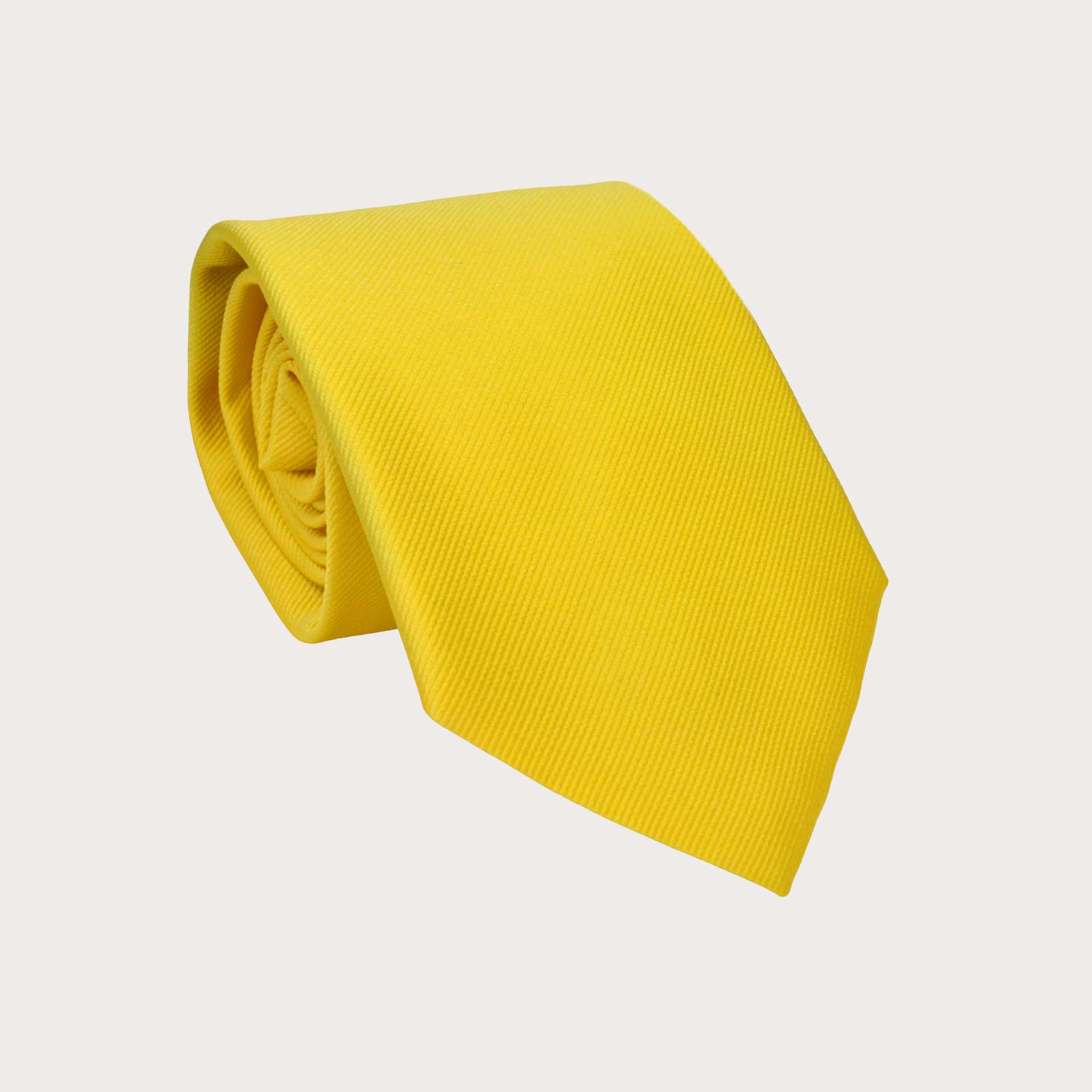 BRUCLE Yellow silk necktie