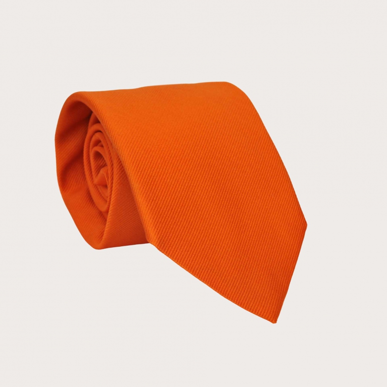 Exclusiva corbata de seda naranja