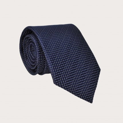 Cravatta blu in seta puntaspillo