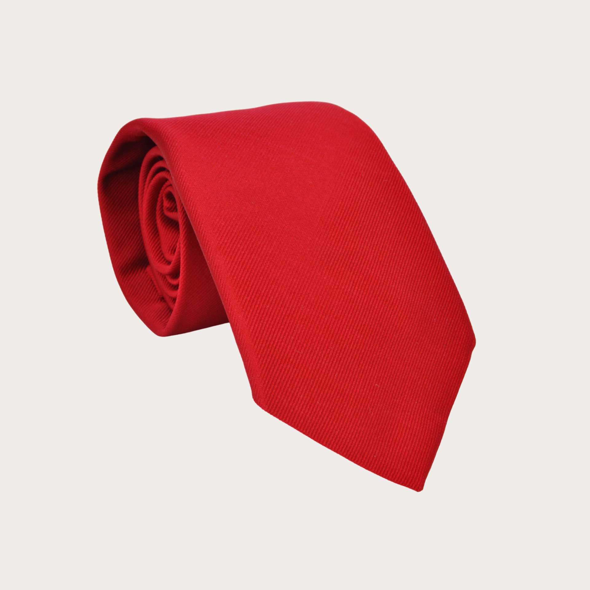 BRUCLE Corbata de seda roja elegante