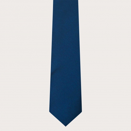 Corbata clásica en raso de seda azul
