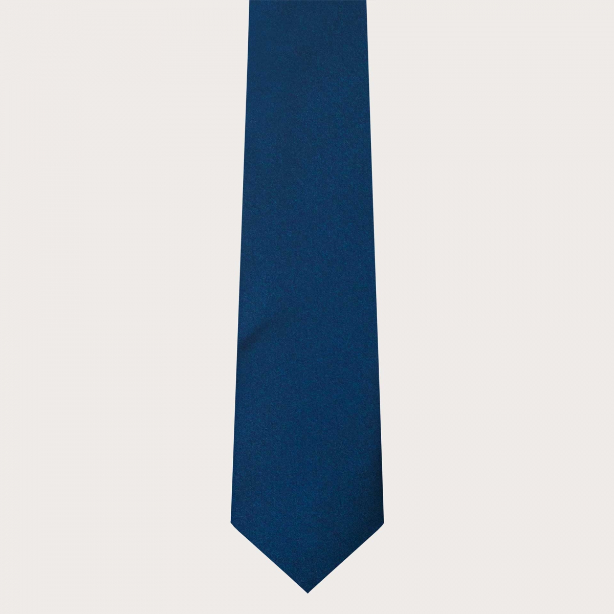 BRUCLE Cravate classique en satin de soie bleu