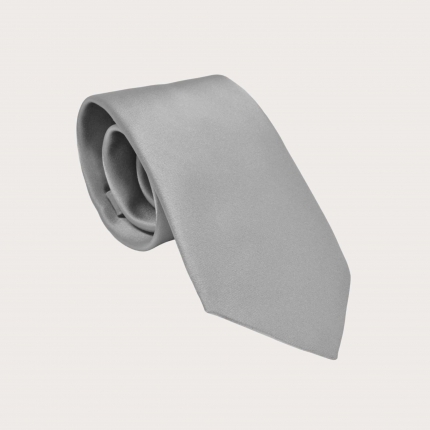 Klassische Krawatte aus Seidensatin, grau