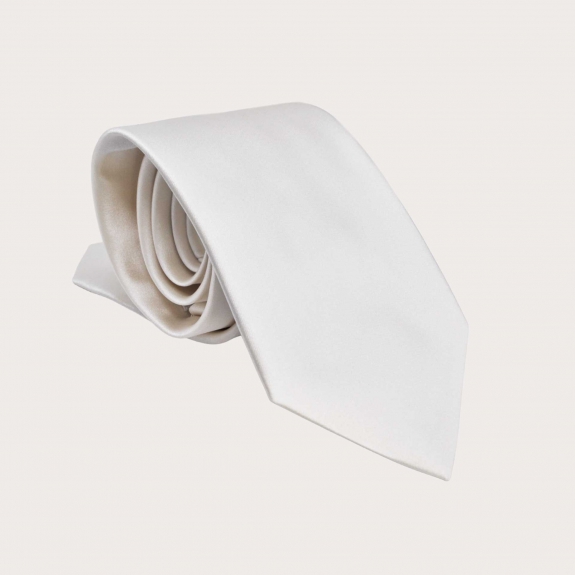 BRUCLE Cravate de mariage en satin de soie, blanc