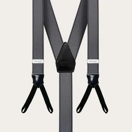 Hosenträger zum knöpfen schmale grau