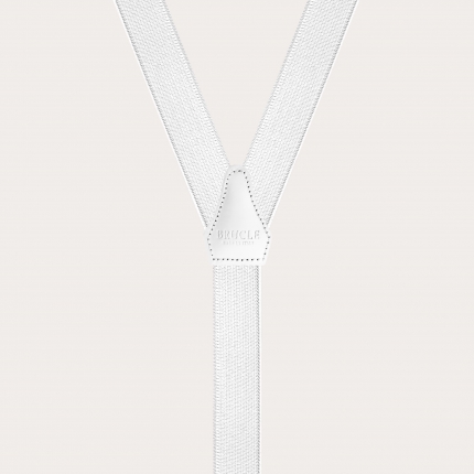 Bretelle bianche in raso elastico con asole