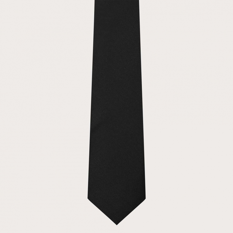 Black satin wedding tie