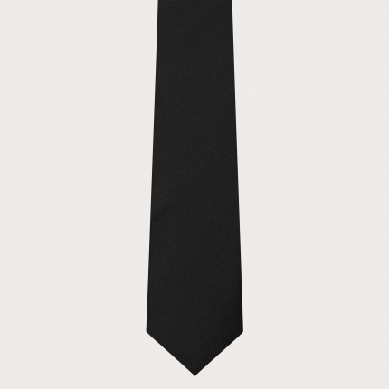 Black satin wedding tie