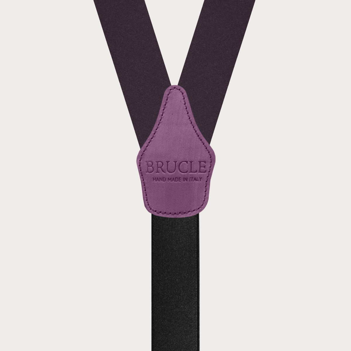 Formal Y-shape men suspenders in tubular silk borgogna