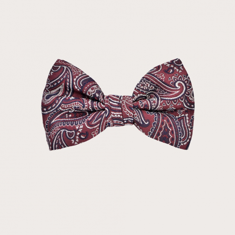 Child's bordeaux paisley bow tie