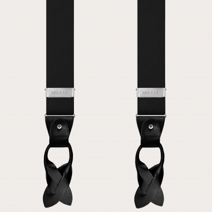 Black silk satin dual-use formal suspenders