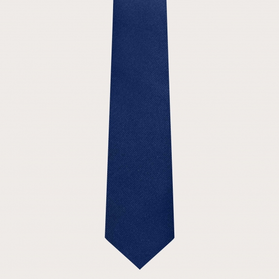 Bretelle e cravatta coordinate in seta jacquard blu
