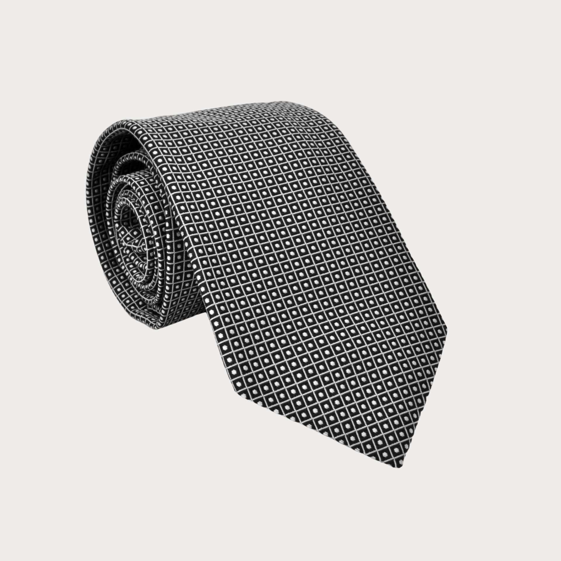 BRUCLE Cravate noire et argentée pour homme