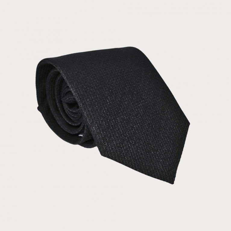 Cravate élégante en soie noire chinée