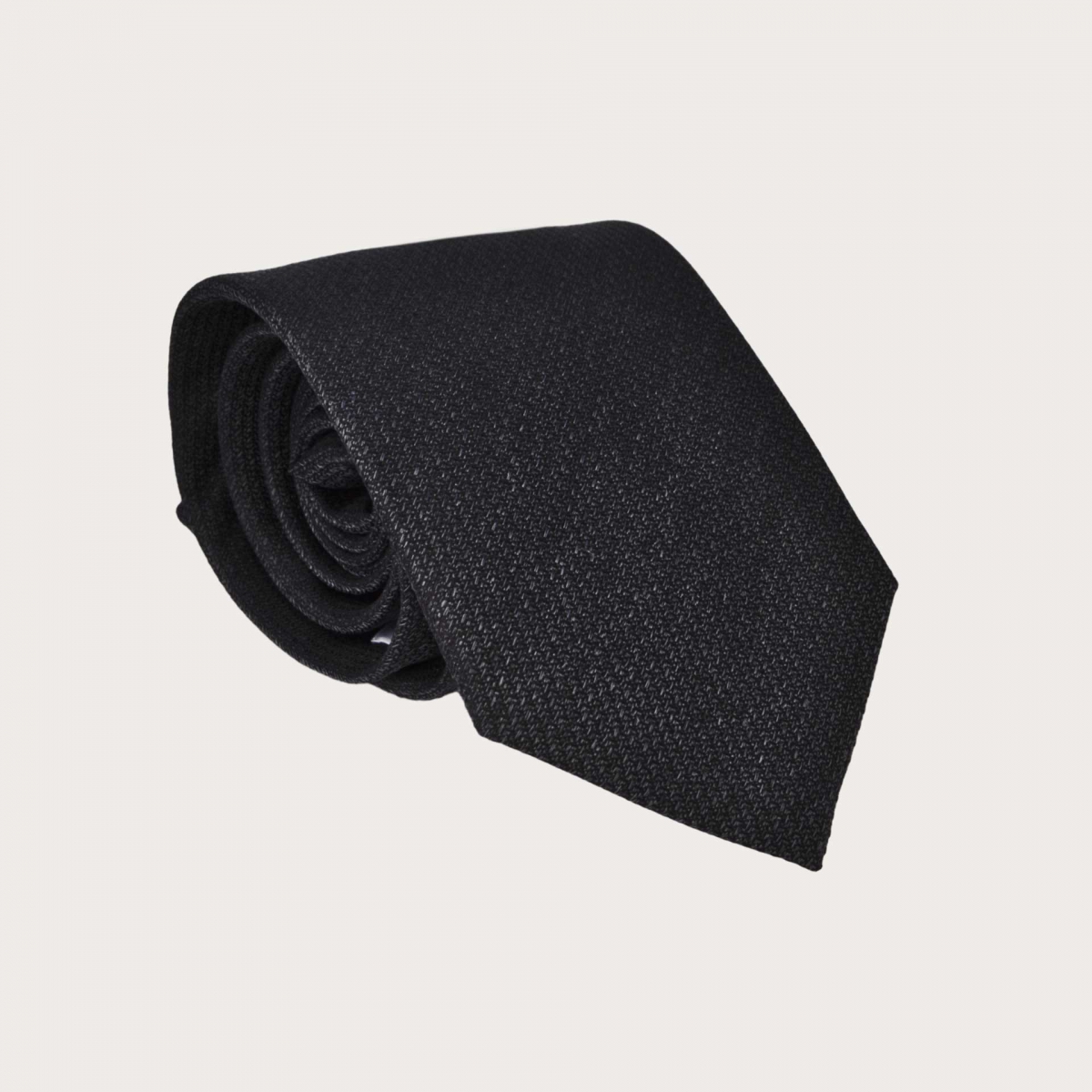 BRUCLE Corbata elegante seda negra melange