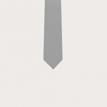 Grey silk tie for children and teenagers
