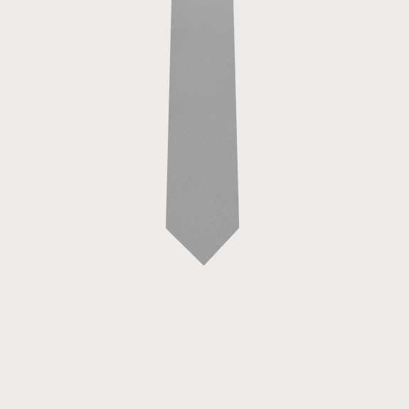 BRUCLE Grey silk tie for children and teenagers