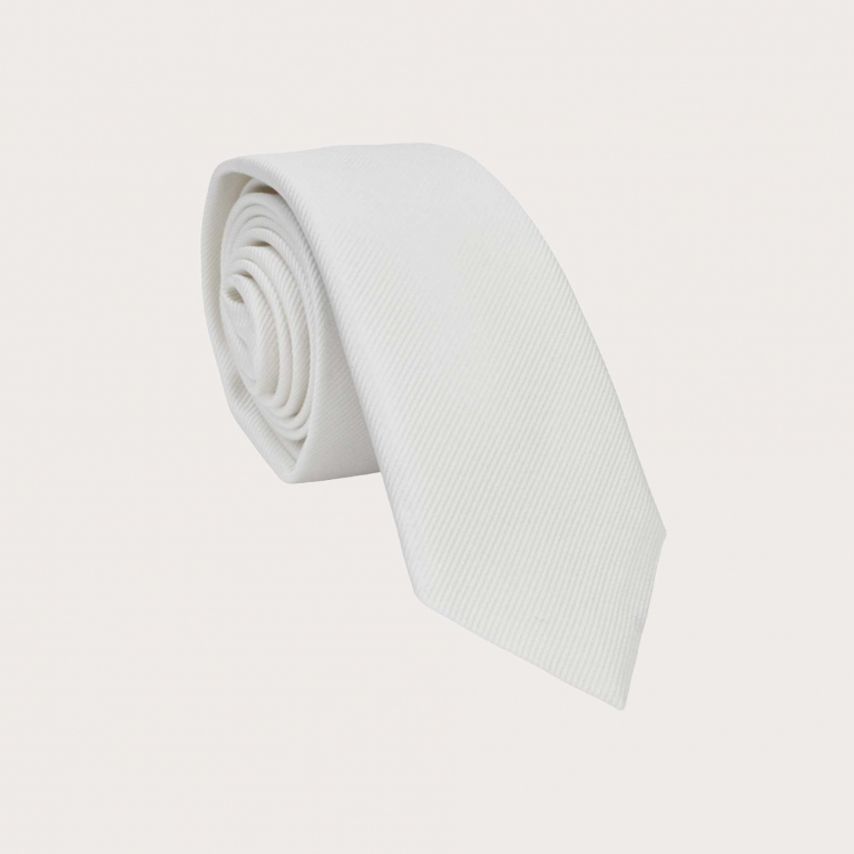 Ceremonial tie in white silk for children