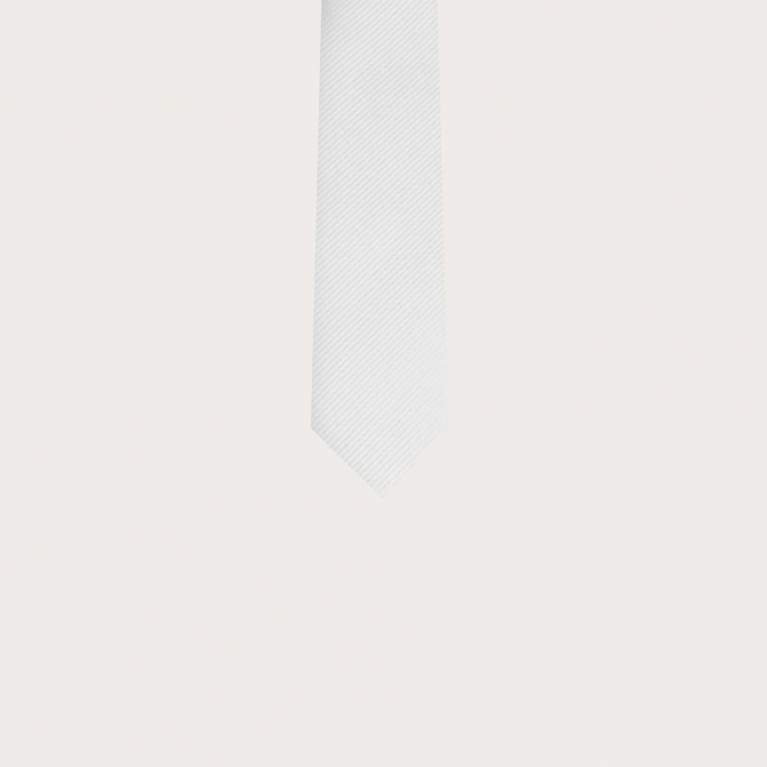 Ceremonial tie in white silk for children