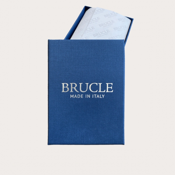 BRUCLE Blue silk tie with polka dot pattern for children and teenagers