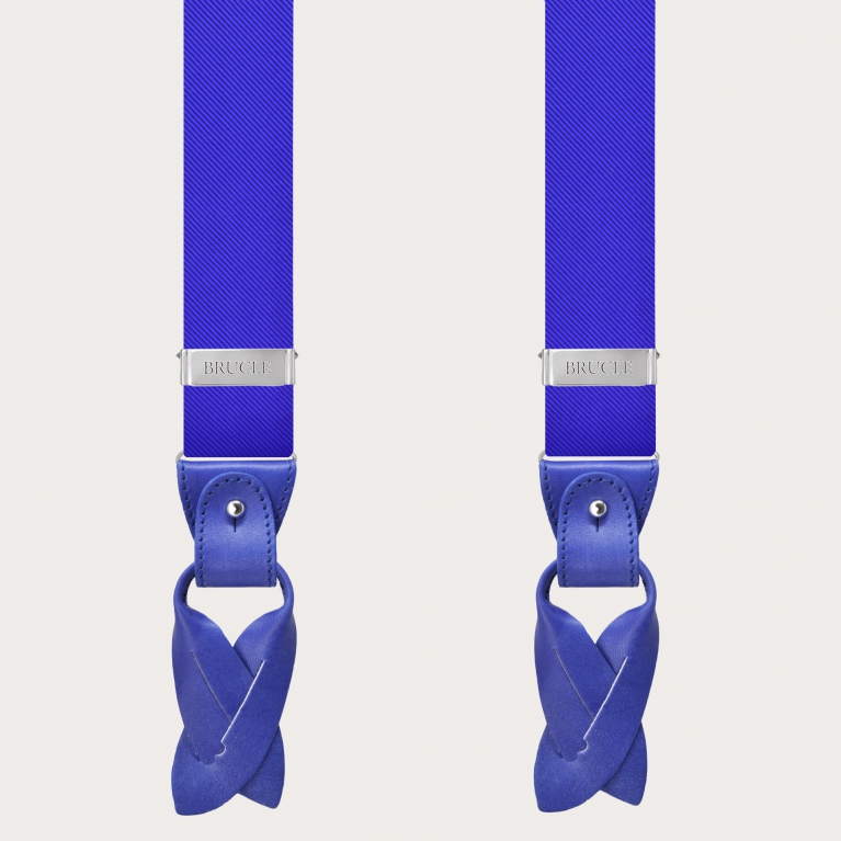 Bretelle uomo in seta blu royal