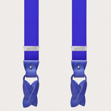 Bretelle uomo in seta blu royal