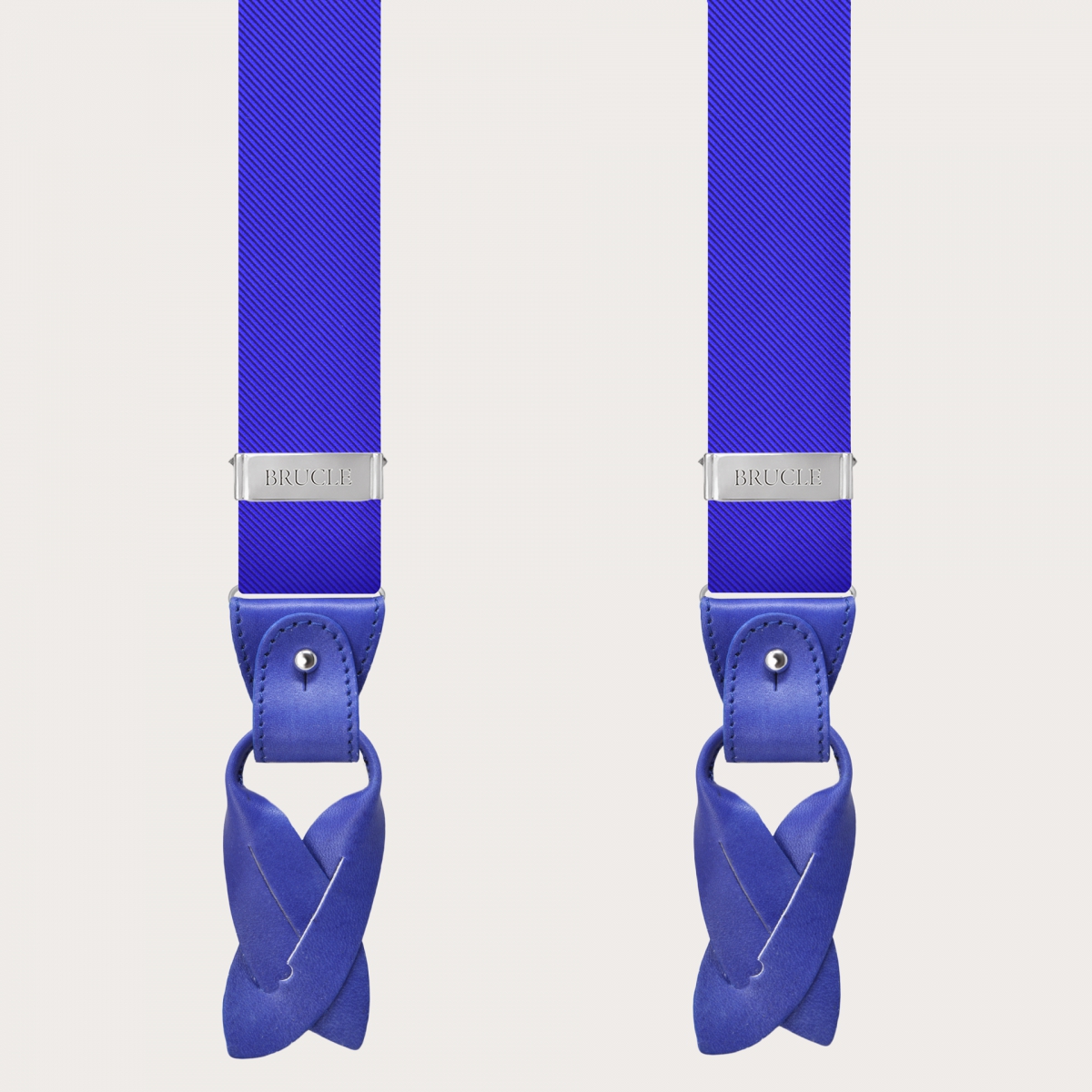 Bretelles homme larges en soie bleu royal