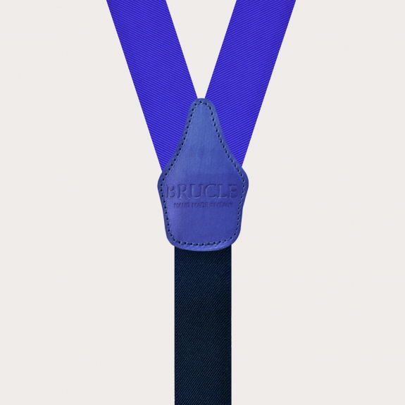 Tirantes hombre en seda azul real