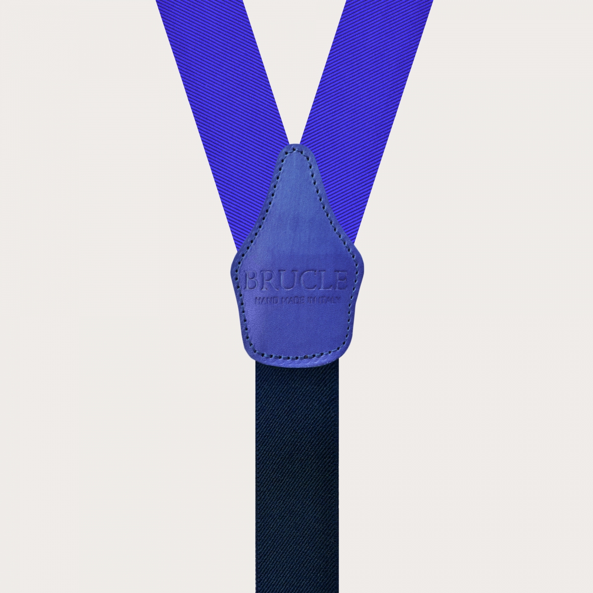 Formal Y-shape pure silk suspenders royal blue